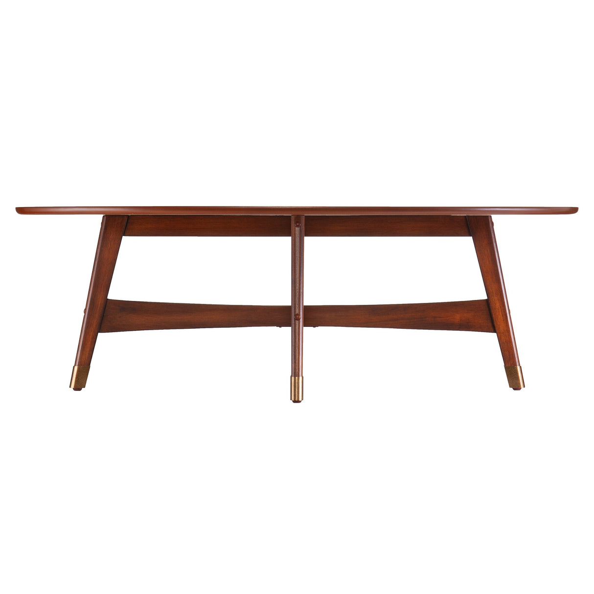 SEI Furniture Rhoda Mid Century Modern Oval Wood Coffee Table