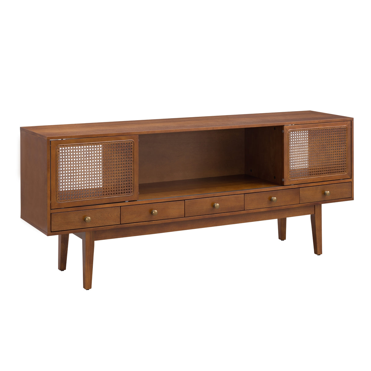 SEI Furniture Mid-century Modern TV Stand Media Console for TV's up to 68"