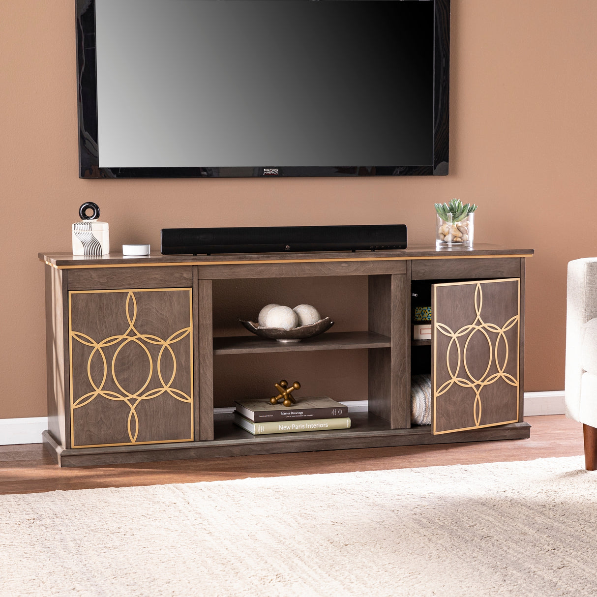 SEI Furniture Yardlynn Media TV Stand w/ Storage