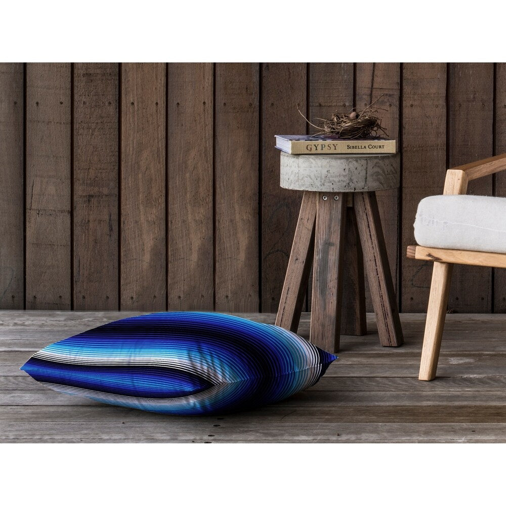 SERAPE STRIPES BLUE Floor Pillow By Kavka Designs