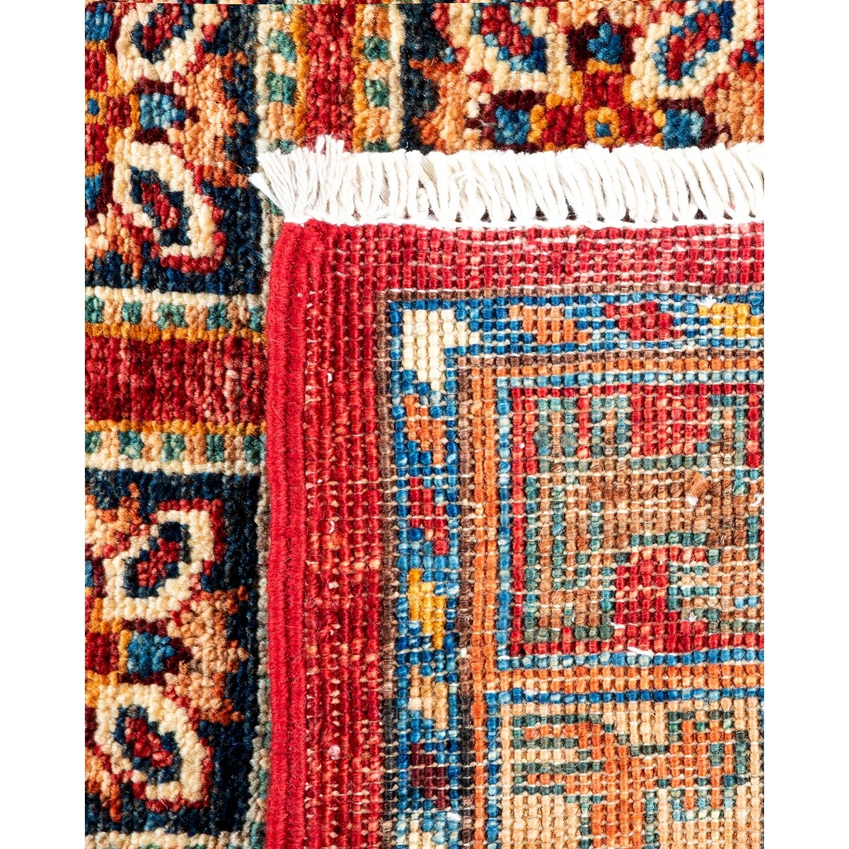 One of a Kind Hand Knotted Traditional Tribal Traditional Area Rug - 4' 0" X 2' 10"