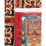 One of a Kind Hand Knotted Traditional Tribal Traditional Area Rug - 4' 0" X 2' 10"