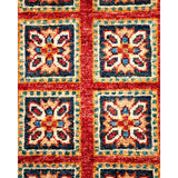 One of a Kind Hand Knotted Traditional Tribal Traditional Area Rug - 4' 0" X 2' 10"