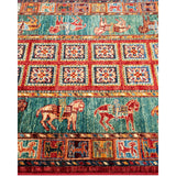 One of a Kind Hand Knotted Traditional Tribal Traditional Area Rug - 4' 0" X 2' 10"
