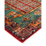 One of a Kind Hand Knotted Traditional Tribal Traditional Area Rug - 4' 0" X 2' 10"