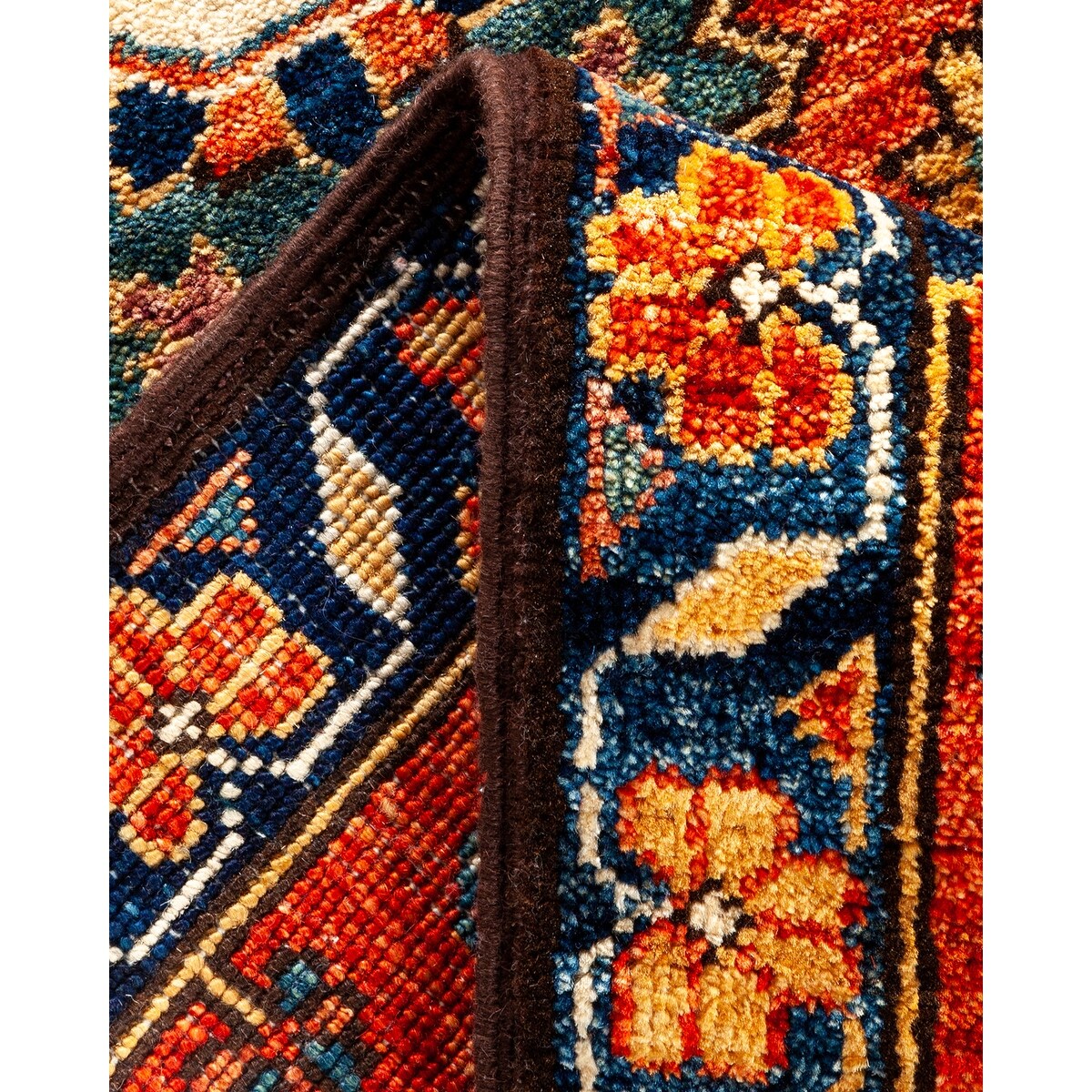 One of a Kind Hand Knotted Traditional Tribal Traditional Area Rug - 6' 0" X 2' 4"