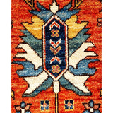 One of a Kind Hand Knotted Traditional Tribal Traditional Area Rug - 6' 0" X 2' 4"