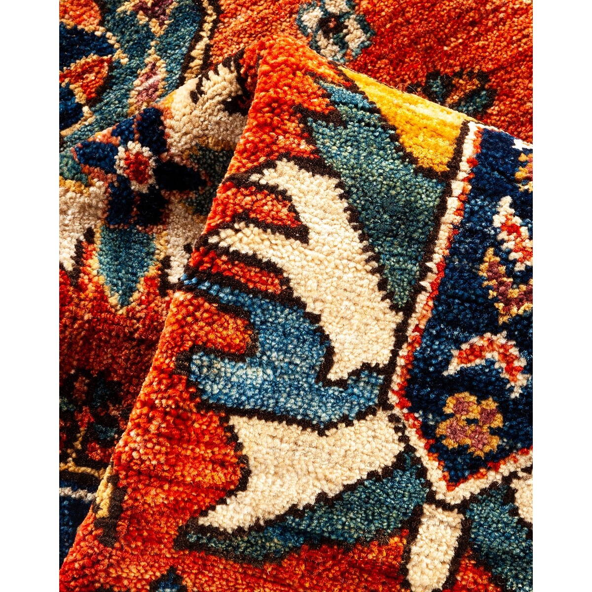 One of a Kind Hand Knotted Traditional Tribal Traditional Area Rug - 6' 0" X 2' 4"