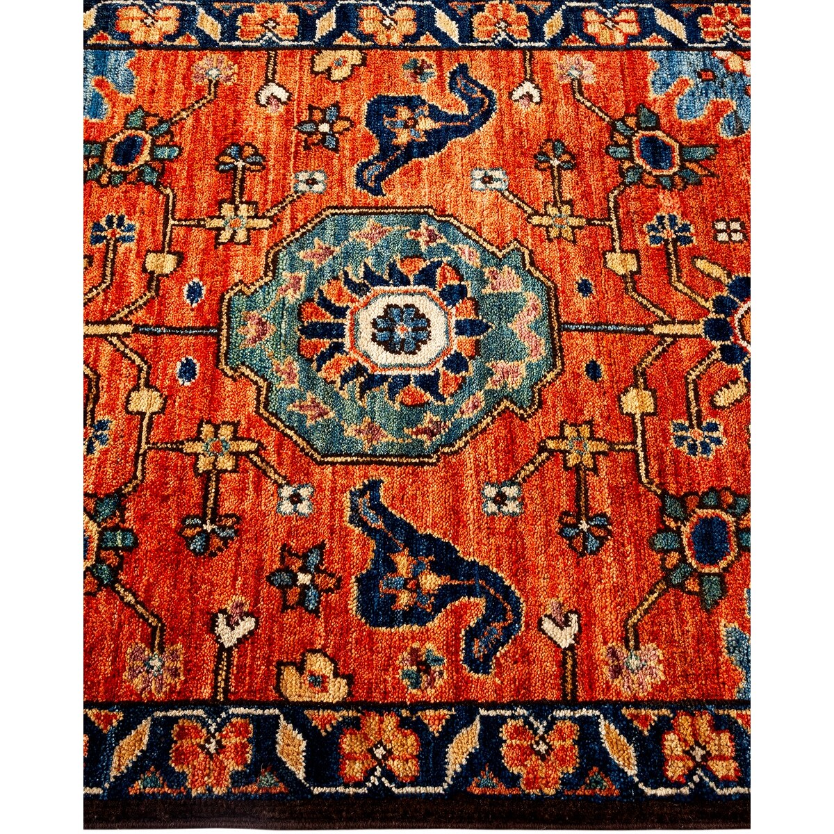 One of a Kind Hand Knotted Traditional Tribal Traditional Area Rug - 6' 0" X 2' 4"