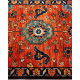 One of a Kind Hand Knotted Traditional Tribal Traditional Area Rug - 6' 0" X 2' 4"
