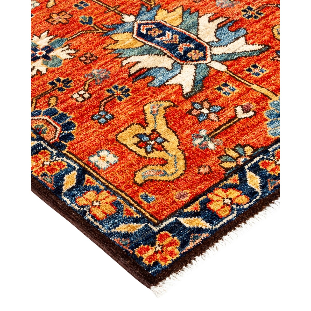 One of a Kind Hand Knotted Traditional Tribal Traditional Area Rug - 6' 0" X 2' 4"