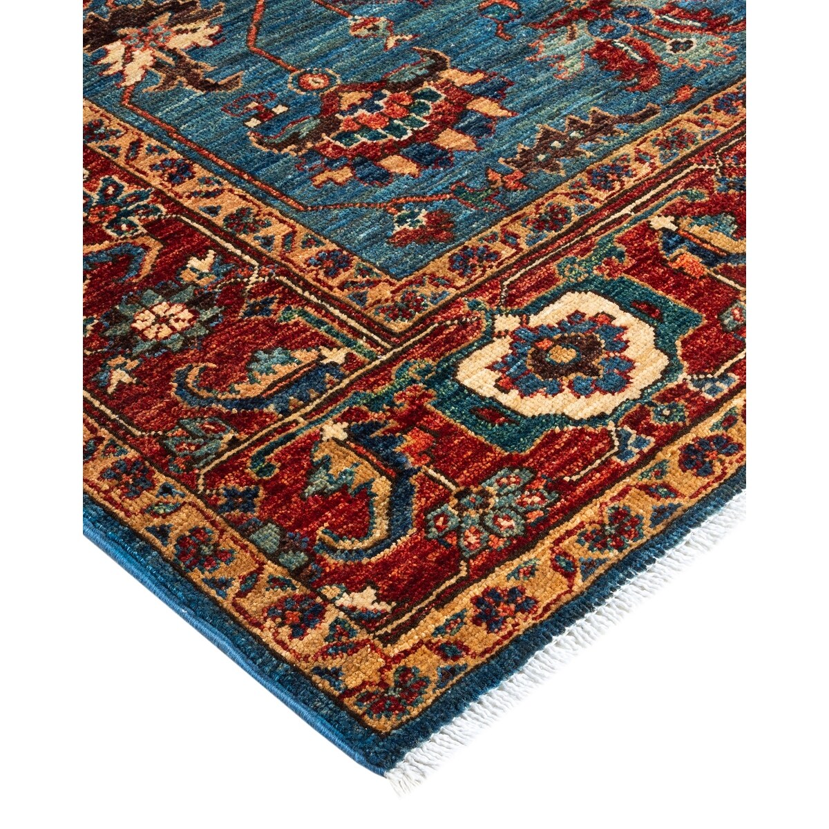 One of a Kind Hand Knotted Traditional Tribal Traditional Area Rug - 7' 0" X 5' 0"