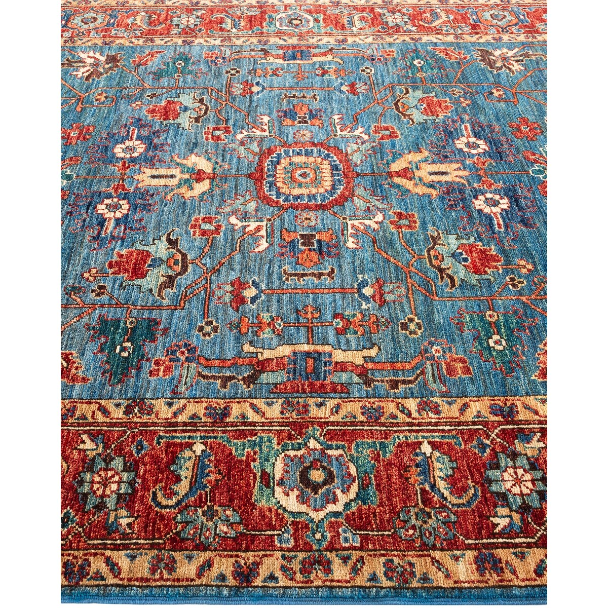 One of a Kind Hand Knotted Traditional Tribal Traditional Area Rug - 7' 0" X 5' 0"