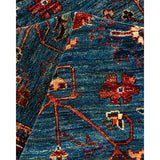 One of a Kind Hand Knotted Traditional Tribal Traditional Area Rug - 7' 0" X 5' 0"