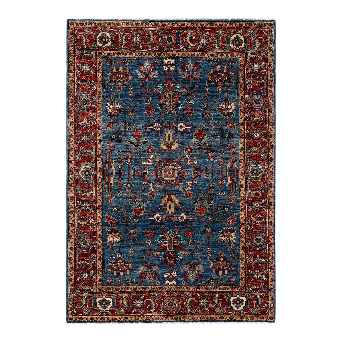 One of a Kind Hand Knotted Traditional Tribal Traditional Area Rug - 7