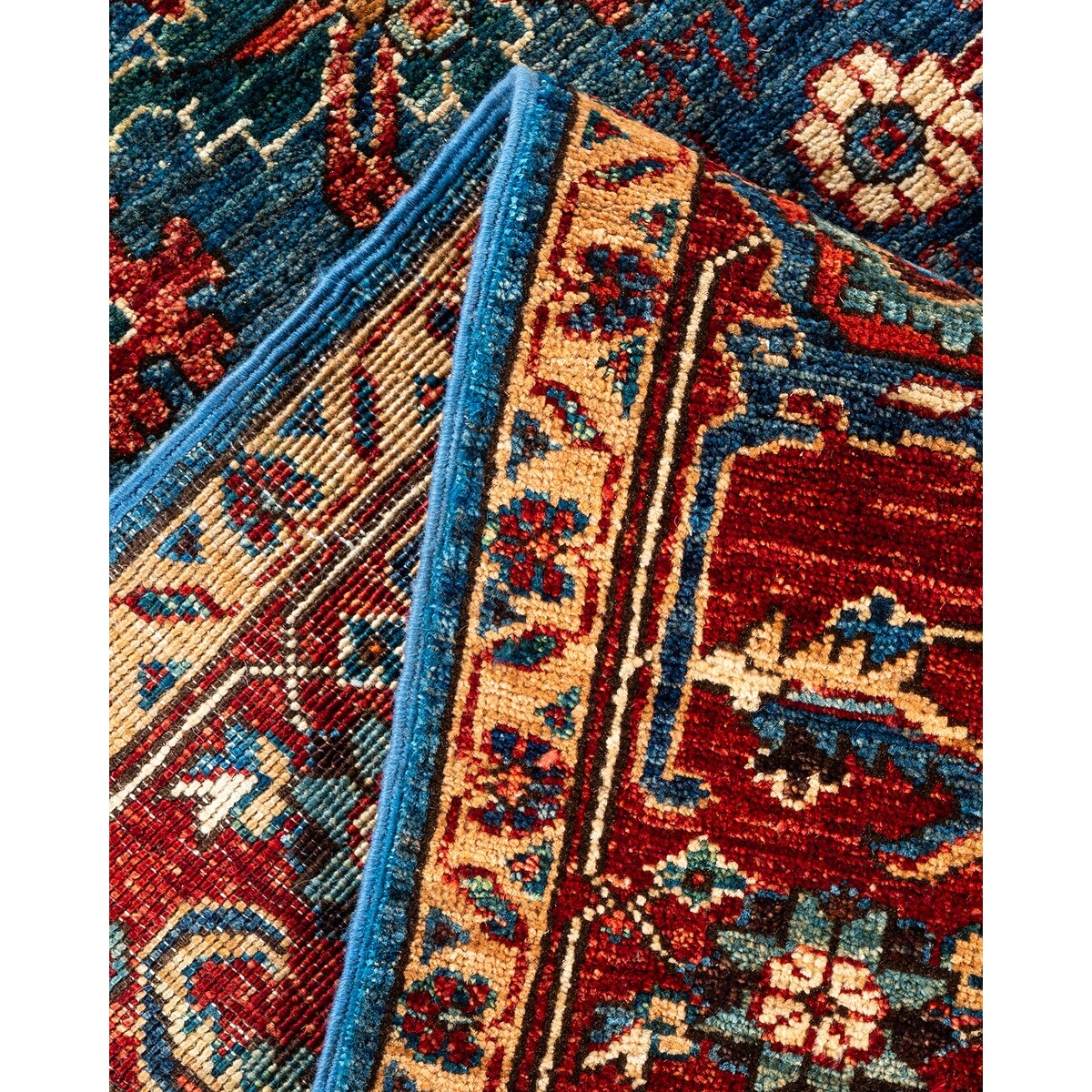 One of a Kind Hand Knotted Traditional Tribal Traditional Area Rug - 7' 0" X 5' 0"