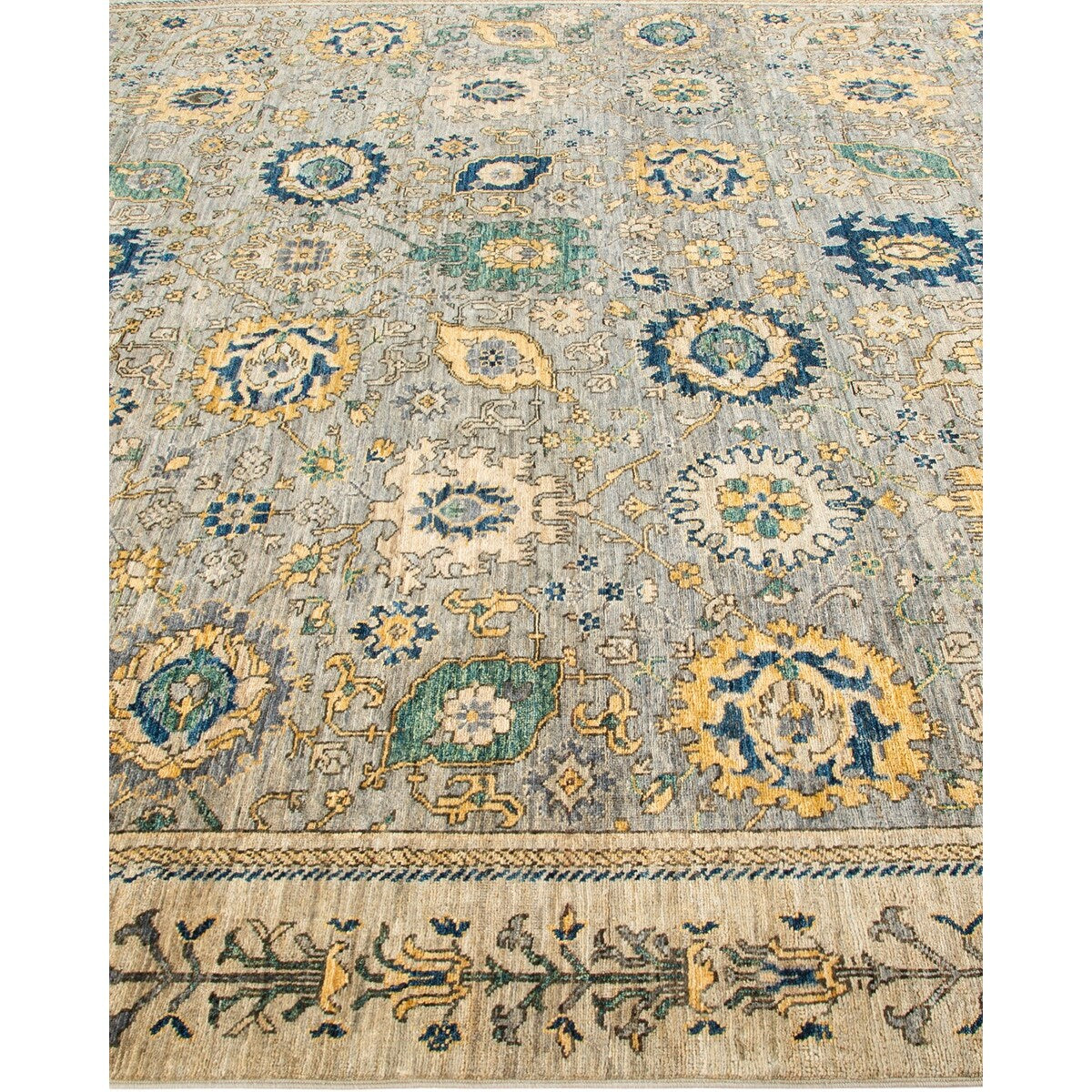 One of a Kind Hand Knotted Traditional Tribal Traditional Area Rug - 8' 4" X 8' 4"