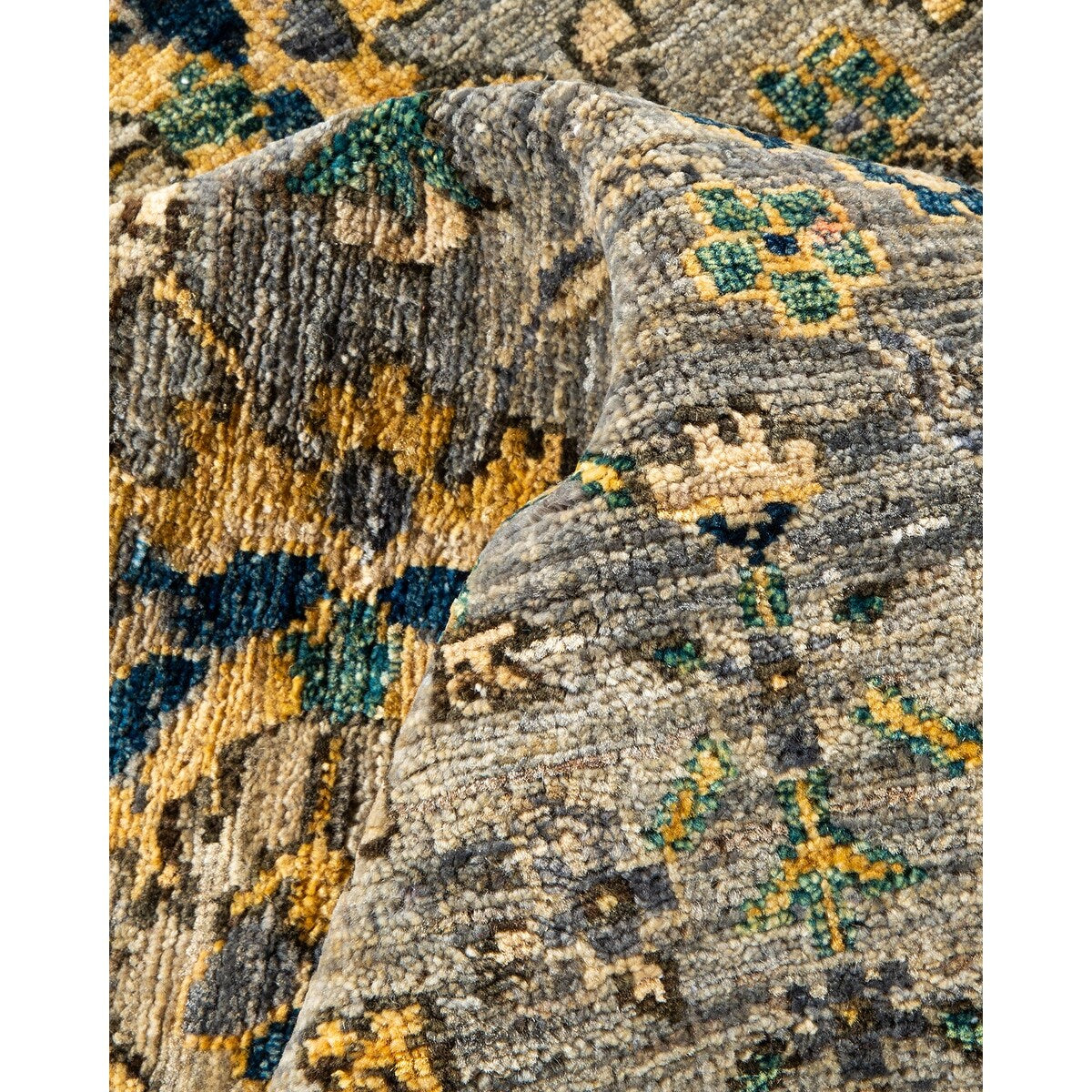 One of a Kind Hand Knotted Traditional Tribal Traditional Area Rug - 8' 4" X 8' 4"