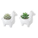 SET OF 2 Artificial Plant Succulent in 5.5" Llama Pot - ONE-SIZE