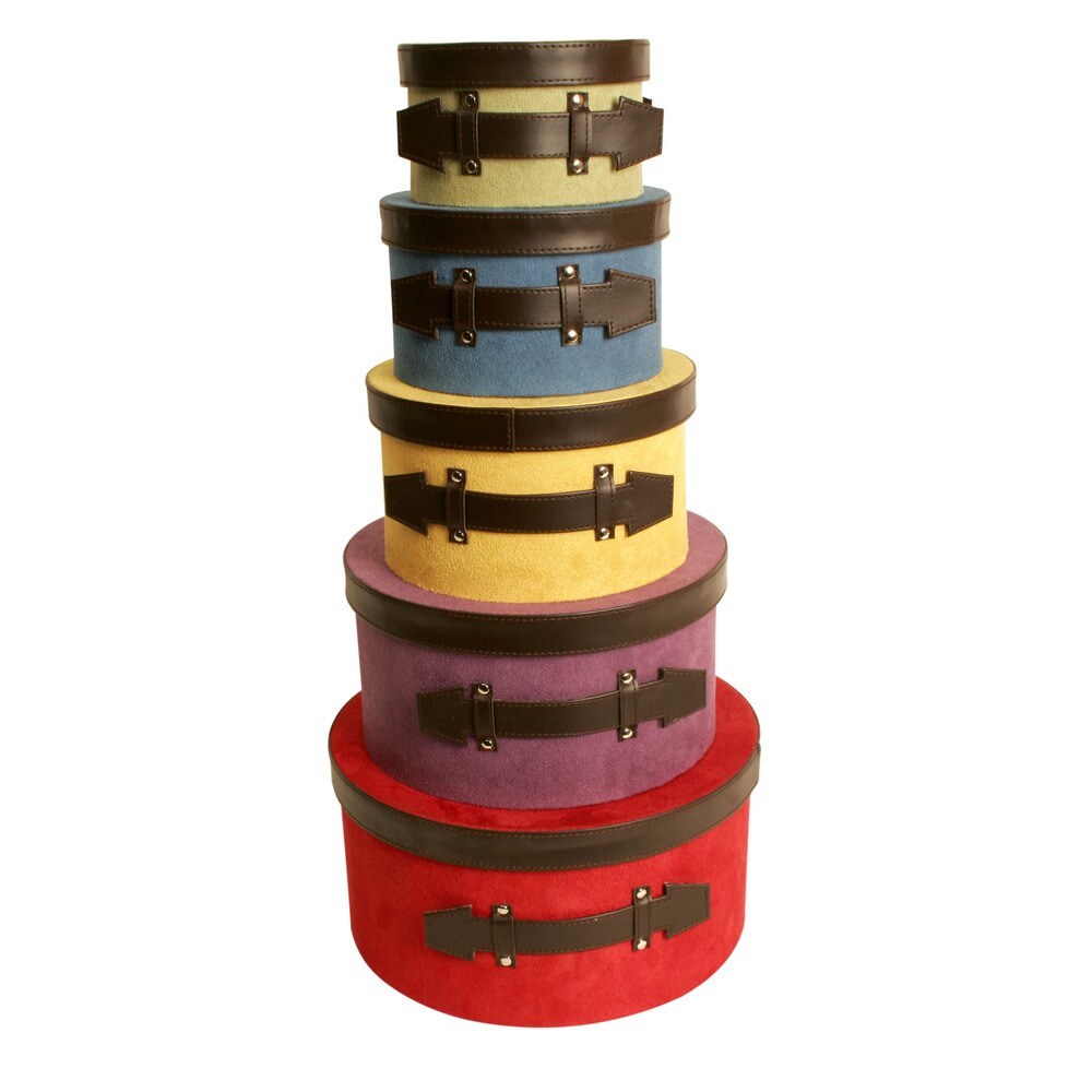 Wald Imports Colored Paperboard Stacking Boxes (Set of 5)