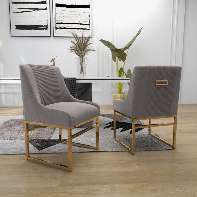 SEYNAR Contempoary Velvet Dining Chair with Metal Frame Legs, set of 4