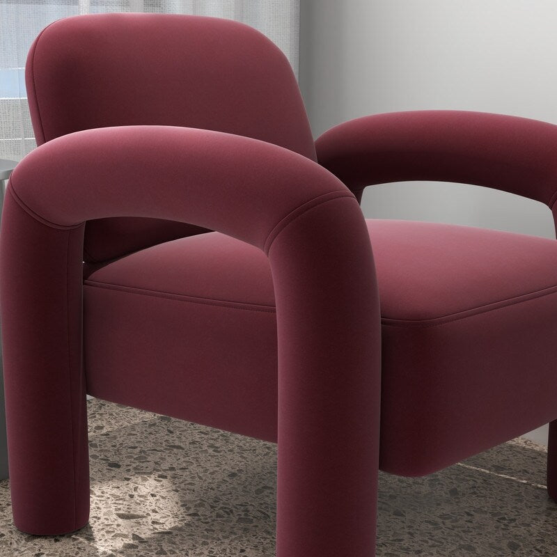 SEYNAR Mid-Century Modern Velvet Upholstered Accent Chair for Living Room
