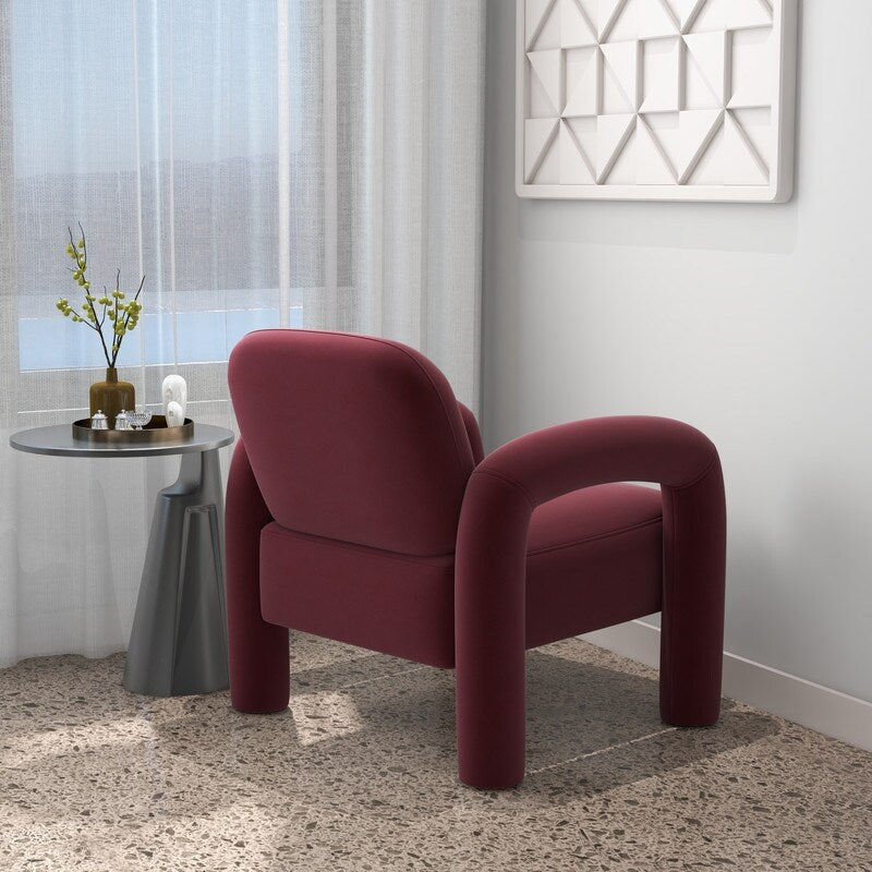SEYNAR Mid-Century Modern Velvet Upholstered Accent Chair for Living Room