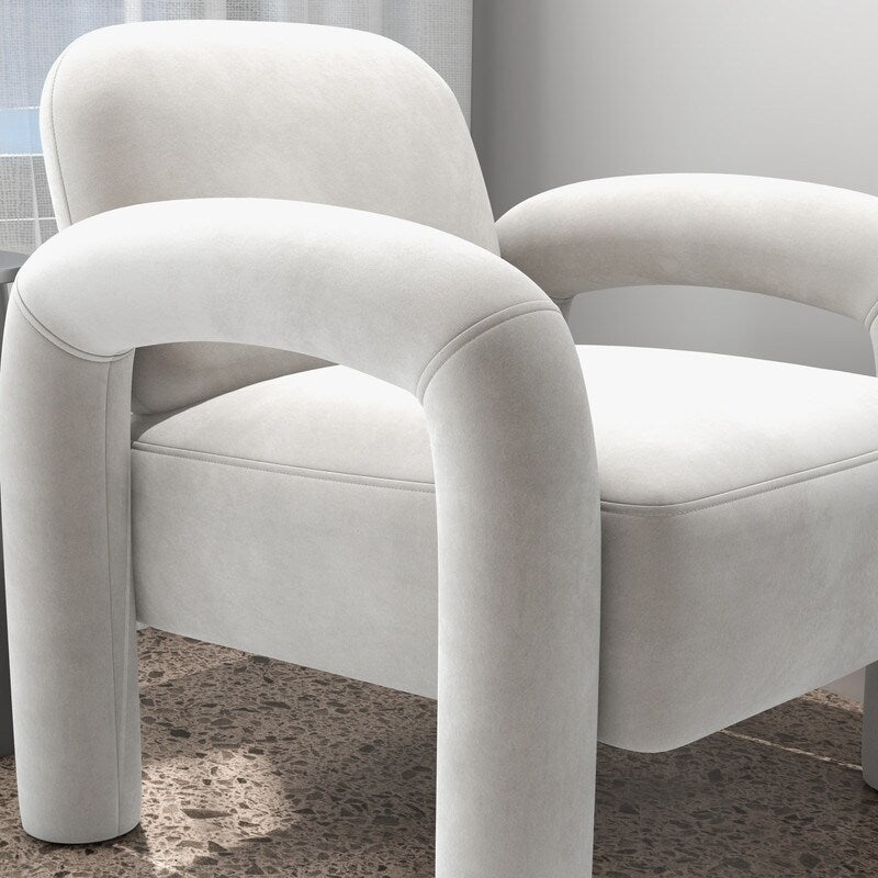 SEYNAR Mid-Century Modern Velvet Upholstered Accent Chair for Living Room