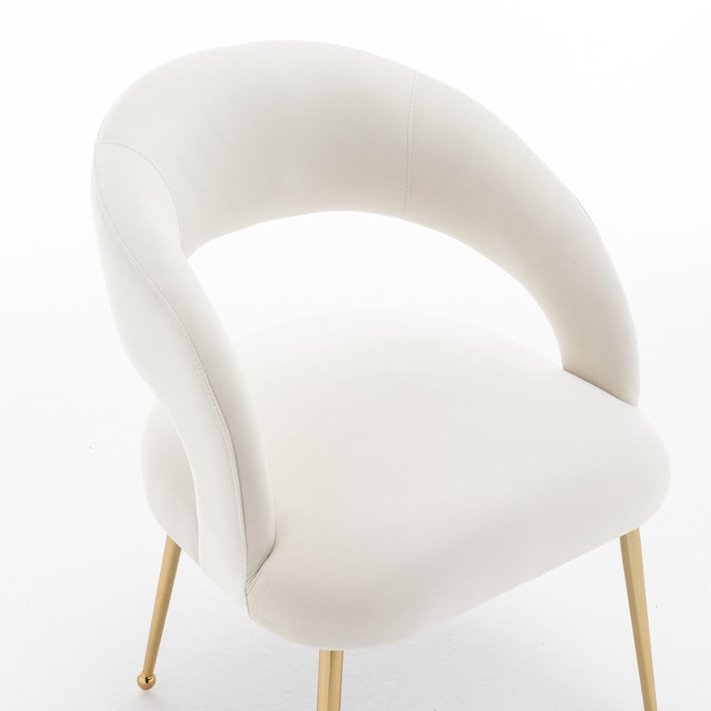 SEYNAR Mid Century Modern Velvet Upolstered Open-Back Dining Chair Set of 6
