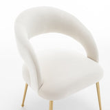 SEYNAR Mid Century Modern Velvet Upolstered Open-Back Dining Chair Set of 6