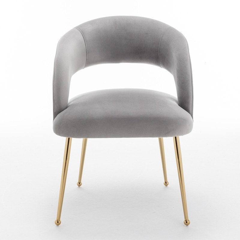 SEYNAR Mid Century Modern Velvet Upolstered Open-Back Dining Chair Set of 6