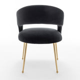 SEYNAR Mid Century Modern Velvet Upolstered Open-Back Dining Chair Set of 6
