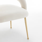 SEYNAR Mid Century Modern Velvet Upolstered Open-Back Dining Chair Set of 6