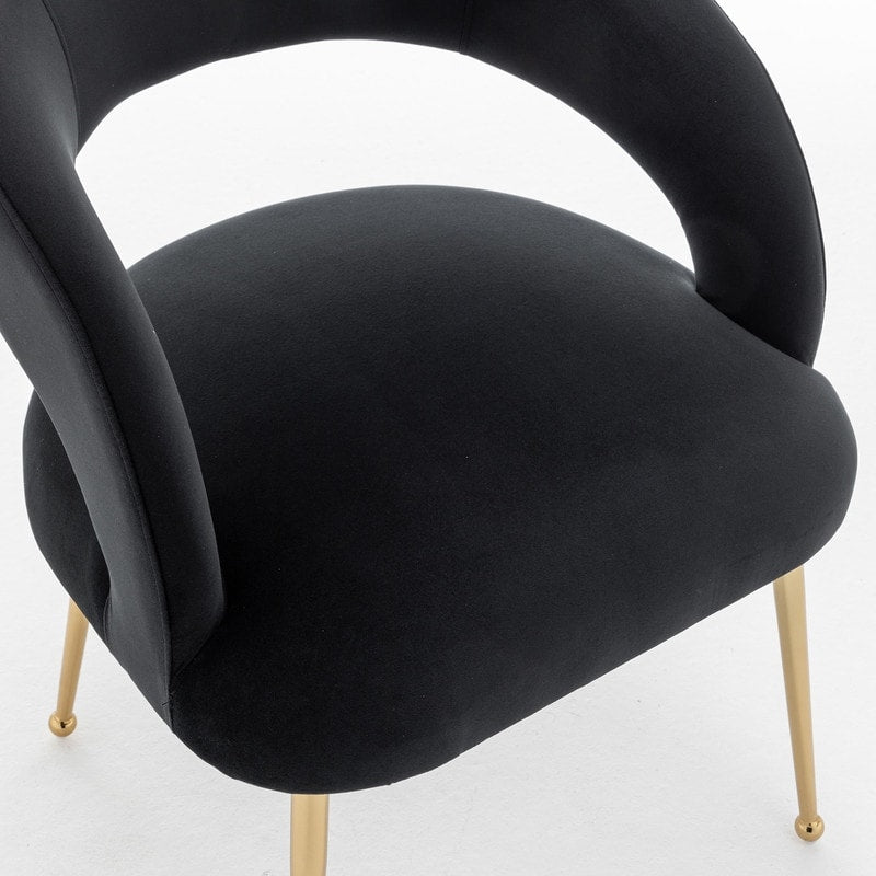 SEYNAR Mid Century Modern Velvet Upolstered Open-Back Dining Chair Set of 6