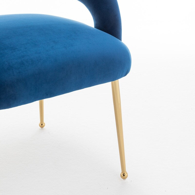SEYNAR Mid Century Modern Velvet Upolstered Open-Back Dining Chair Set of 6