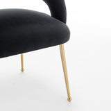 SEYNAR Mid Century Modern Velvet Upolstered Open-Back Dining Chair Set of 6