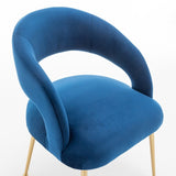 SEYNAR Mid Century Modern Velvet Upolstered Open-Back Dining Chair Set of 6