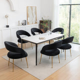 SEYNAR Mid Century Modern Velvet Upolstered Open-Back Dining Chair Set of 6