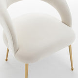 SEYNAR Mid Century Modern Velvet Upolstered Open-Back Dining Chair Set of 6