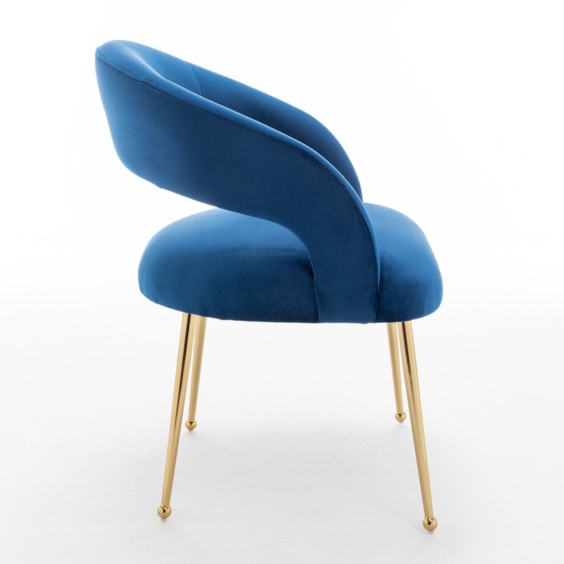 SEYNAR Mid Century Modern Velvet Upolstered Open-Back Dining Chair Set of 6