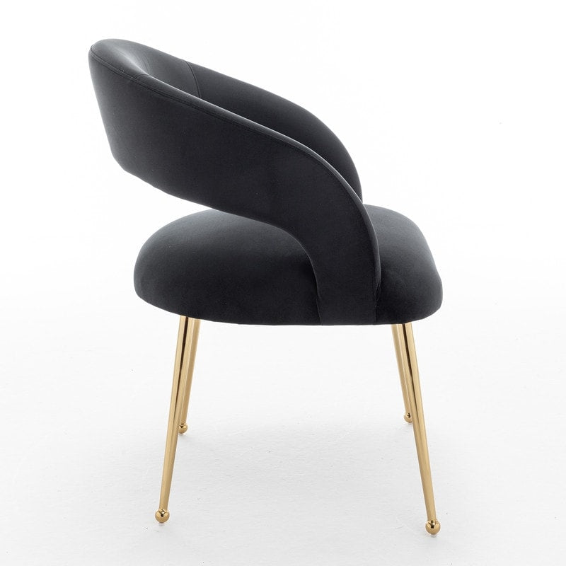 SEYNAR Mid Century Modern Velvet Upolstered Open-Back Dining Chair Set of 6