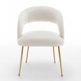SEYNAR Mid Century Modern Velvet Upolstered Open-Back Dining Chair Set of 6