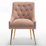SEYNAR Modern Dining Chairs Set of 6, Velvet Accent Chair Tufted Back Armless Chair with Back Pull