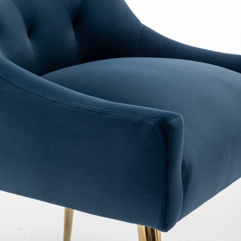 SEYNAR Modern Dining Chairs Set of 6, Velvet Accent Chair Tufted Back Armless Chair with Back Pull