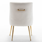 SEYNAR Modern Dining Chairs Set of 6, Velvet Accent Chair Tufted Back Armless Chair with Back Pull