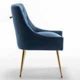 SEYNAR Modern Dining Chairs Set of 6, Velvet Accent Chair Tufted Back Armless Chair with Back Pull