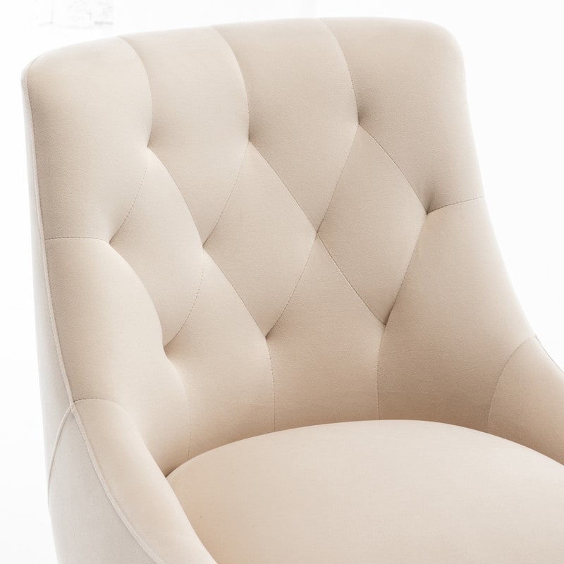 SEYNAR Modern Dining Chairs Set of 6, Velvet Accent Chair Tufted Back Armless Chair with Back Pull