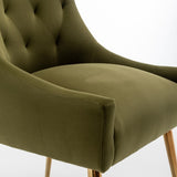SEYNAR Modern Dining Chairs Set of 6, Velvet Accent Chair Tufted Back Armless Chair with Back Pull