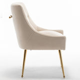 SEYNAR Modern Dining Chairs Set of 6, Velvet Accent Chair Tufted Back Armless Chair with Back Pull
