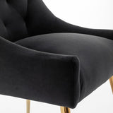 SEYNAR Modern Dining Chairs Set of 6, Velvet Accent Chair Tufted Back Armless Chair with Back Pull